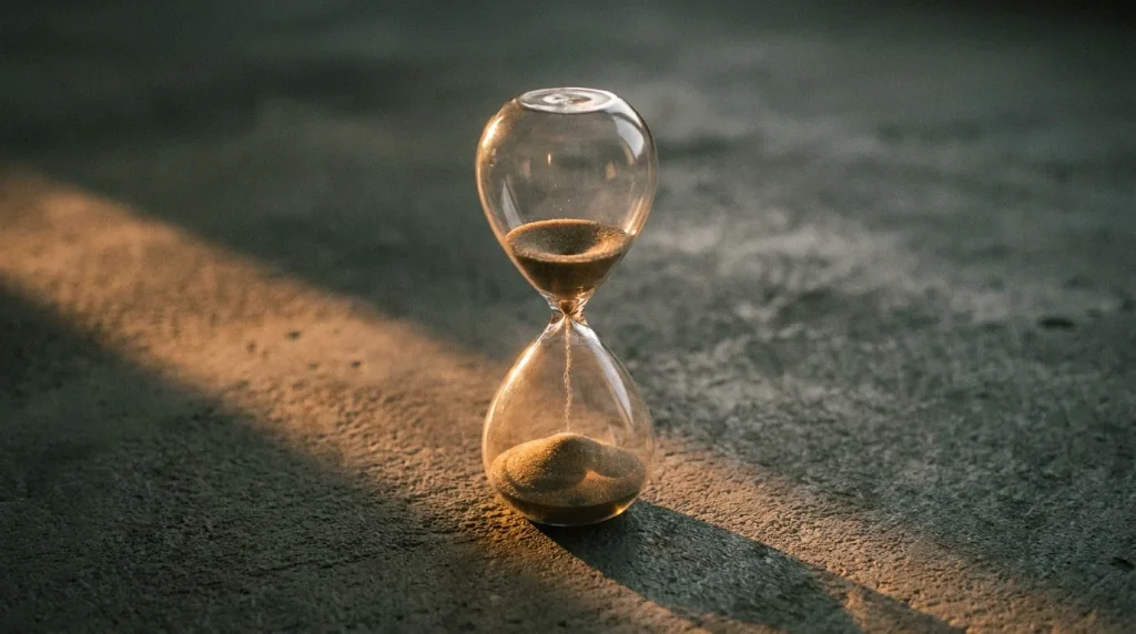Hourglass representing the fast response time WhatsApp leads require