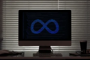 Meta Pixel & Conversions API in SA 2026 (Computer screen with code on it that forms the Meta logo)