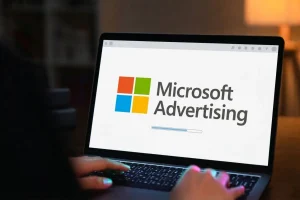 Microsoft Ads in South Africa 2026 Guide (Person using a laptop to work on Microsoft ads)